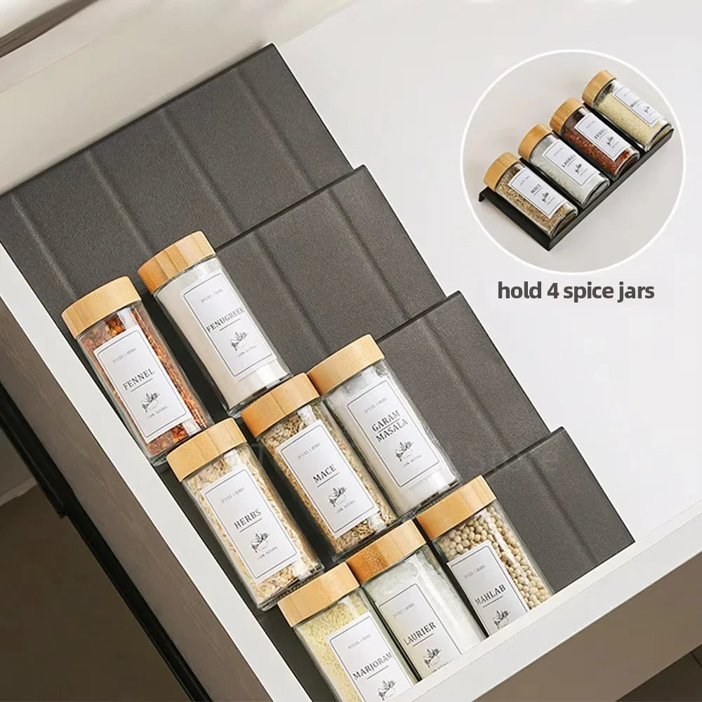 2/4/8 schichten Schrank Schublade Organizer Regal Küche Gewürz Lagerung Rack Gewürz Gewürz Flasche Halter Display-ständer