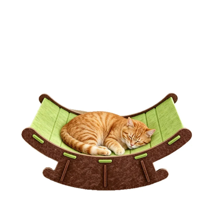Gebogenes Katzen-Kratzsofa aus Wellpappe, Kratzmatte & Ruheplatz für Hauskatzen und Kleintiere, Kratzbrett