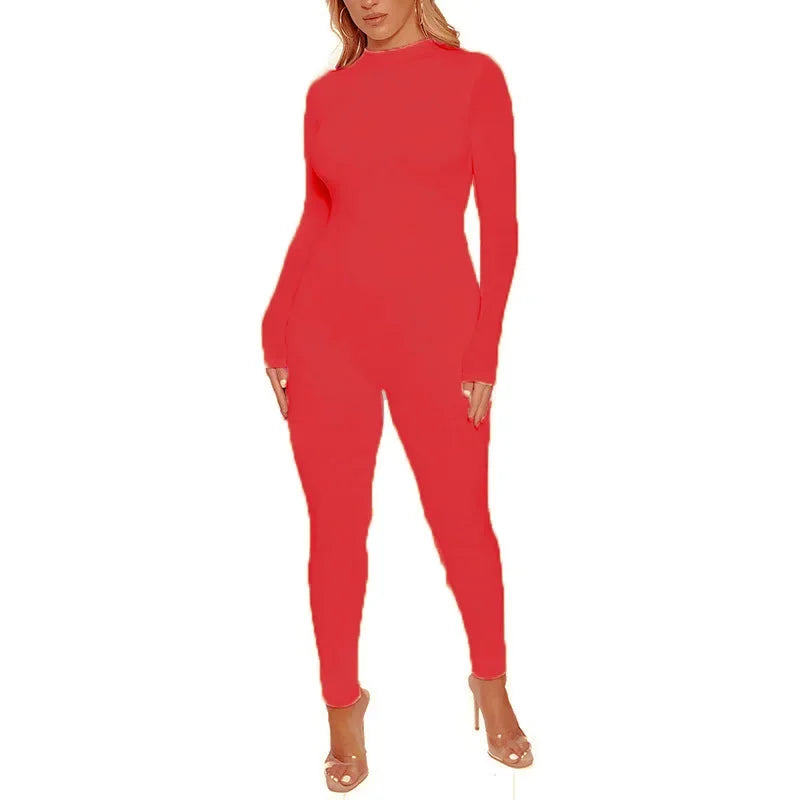 2024 herbst Frauen Sexy Overall Streetwear Langarm Bodycon Feste Sport Fitness Overalls Romper Overalls Für Frauen Körper anzug