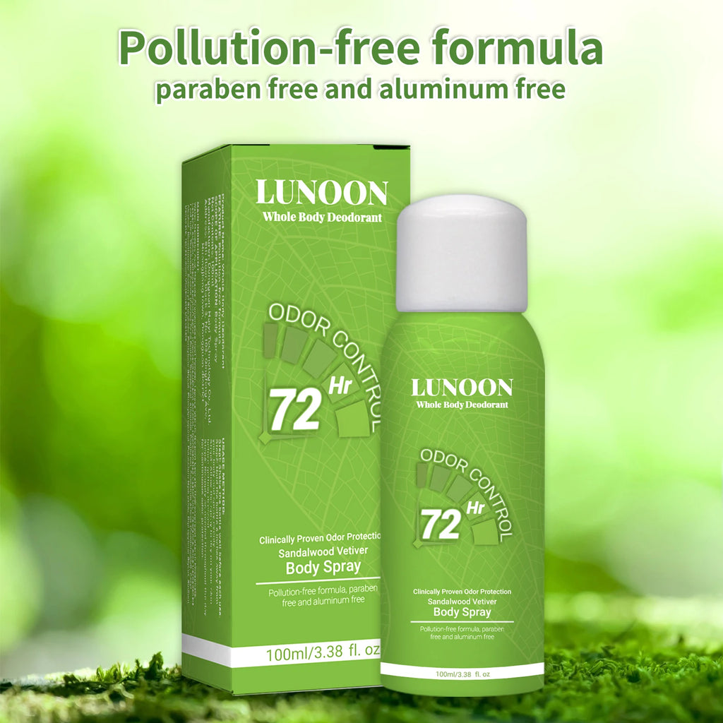 LUNOON Ganzkörper-Deodorant-Spray 100ml Achsel- und Fußgeruch-Eliminator Langanhaltende Frische für Männer und Frauen Reise-Essential