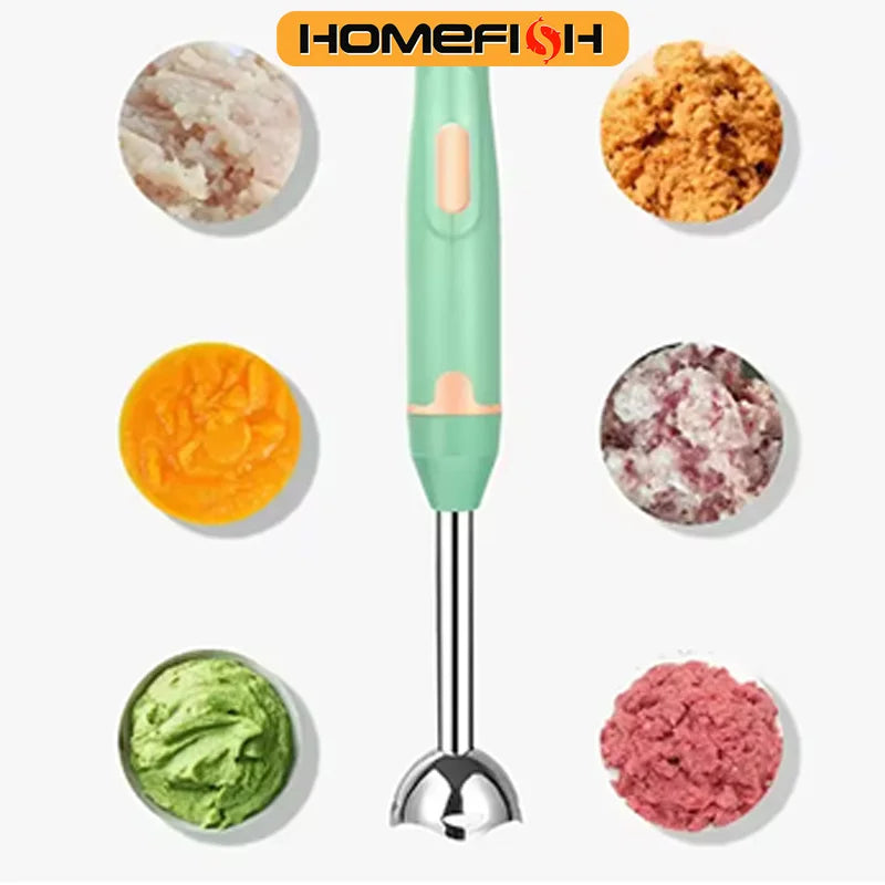 HOMEFISH Stabmixer Elektrischer Lebensmittel- und Gemüsezerkleinerer Handmixer für Smoothies und Saucen