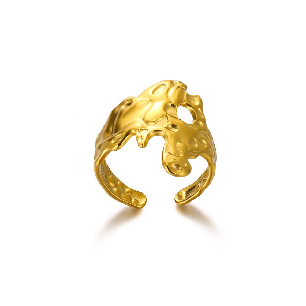 Minimalistische offene Schlangenringe aus Edelstahl, goldfarben, herzförmig, verstellbare Ringe, klassischer Partyschmuck, kostenloser Versand