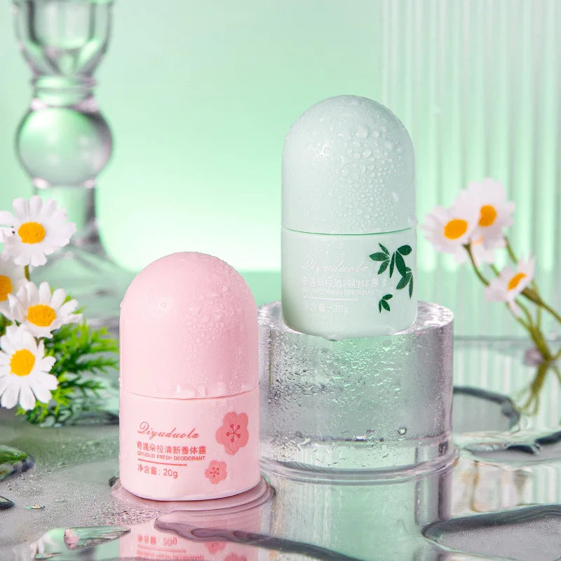 Sakura Duft Roll-On Deodorant 20ml Langanhaltender Natürlicher Duft Parfüm Frischer Aroma für Frauen Männer Sommer Geruchsentferner Roll-on