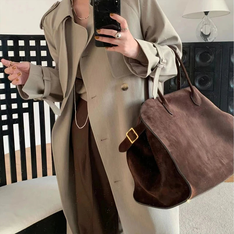 Einkaufstasche Damen Neue Herbst- und Winter-High-End-Nischendesign-Schultertasche mit großem Fassungsvermögen Retro-Pendlerhandtasche