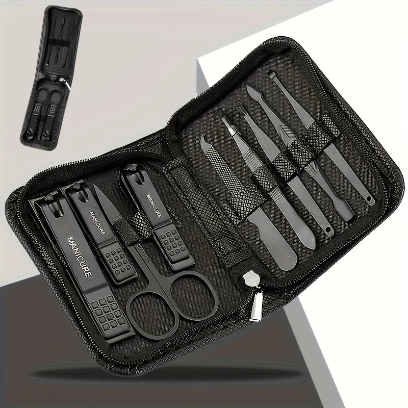 6/9-teiliges Set aus Edelstahl, Maniküre-Set, tragbares Beauty-Set mit Nagelknipsern, Scheren, Dateien, ideale Nagelknipser-Werkzeuge