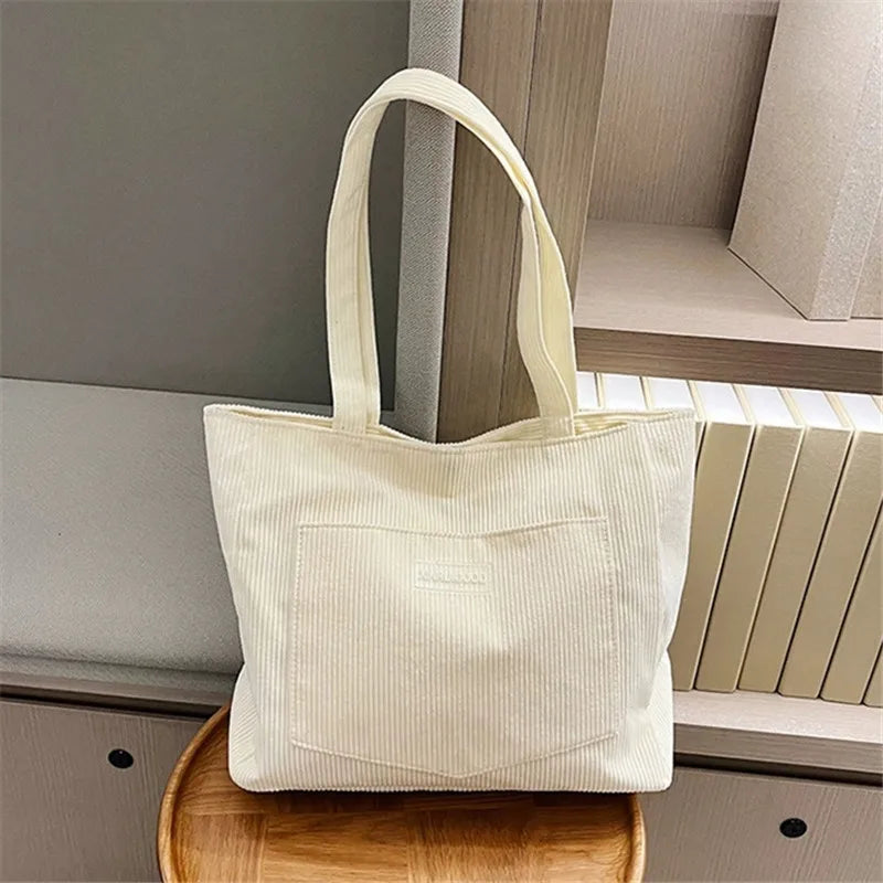 Damen-Schultertasche aus Cord, lässige modische Handtasche mit großem Fassungsvermögen zum Ausgehen, Geldbörsen und Handtaschen, Designer-Tasche
