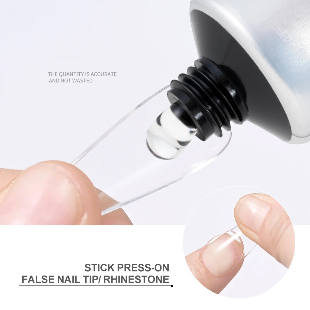 30 g ultrastarker Nagelspitzenkleber, schnell trocknender Gelkleber für transparente Spitzen und künstliche Nägel, UV-/LED-Härtung für Nageldesign