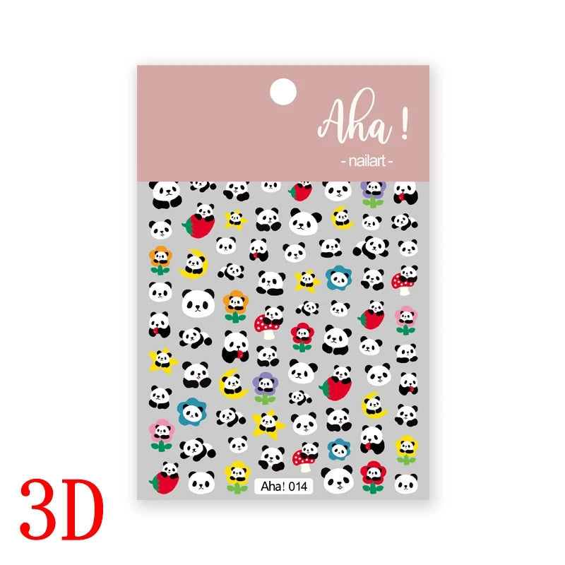 1Pc 3D Cartoon Nette Katze Nagel Kindliche Aufkleber Nette Kitty Welpen Hund Selbstklebende Nail art Haustier Tiere Maniküre schöne Aufkleber *