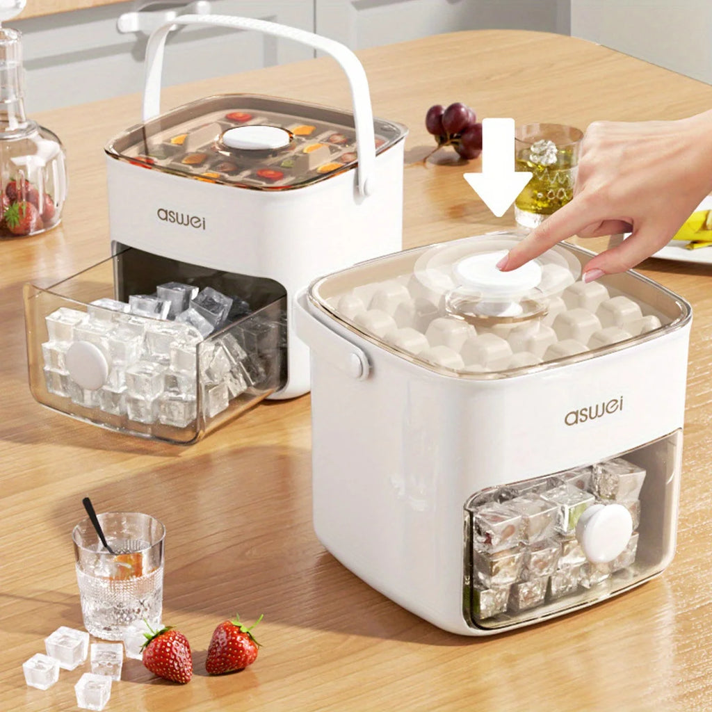 48-Würfel-Eisbereiter mit einfach zu bedrucktem Deckel – doppelschichtig, zum Selbermachen gefrorene Leckereien und Getränke unverzichtbar, Küchenzubehör, Gadgets