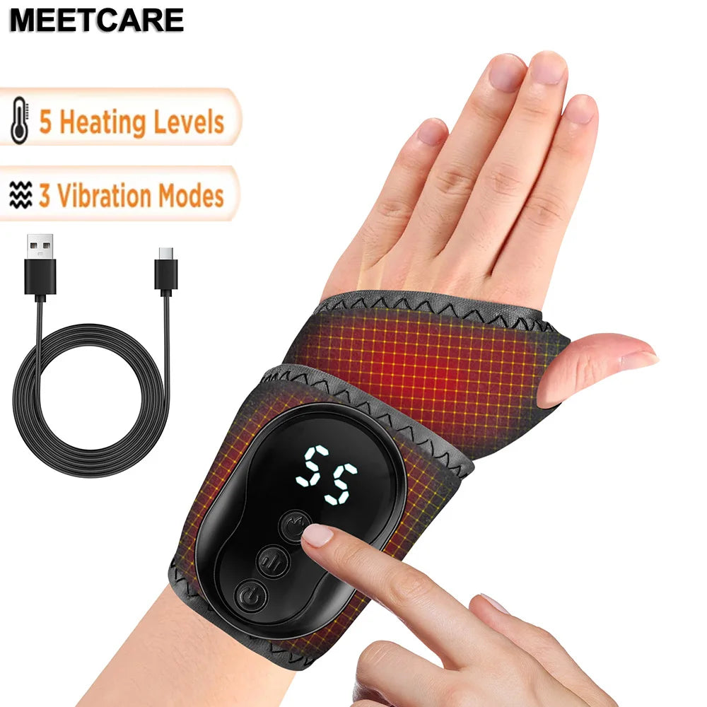 Elektrisches Heiz-Handgelenk-Massagegerät: Vibrationsmassage-Handgelenkbandage zur Linderung von Ermüdungserscheinungen