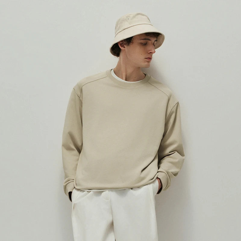 Semir Herren Sweatshirt Einfarbig Basic Rundhals Leicht Lockerer Strickpullover Alltäglicher Freizeitstil Herbst-Oberteil Tägliche Kleidung 2026