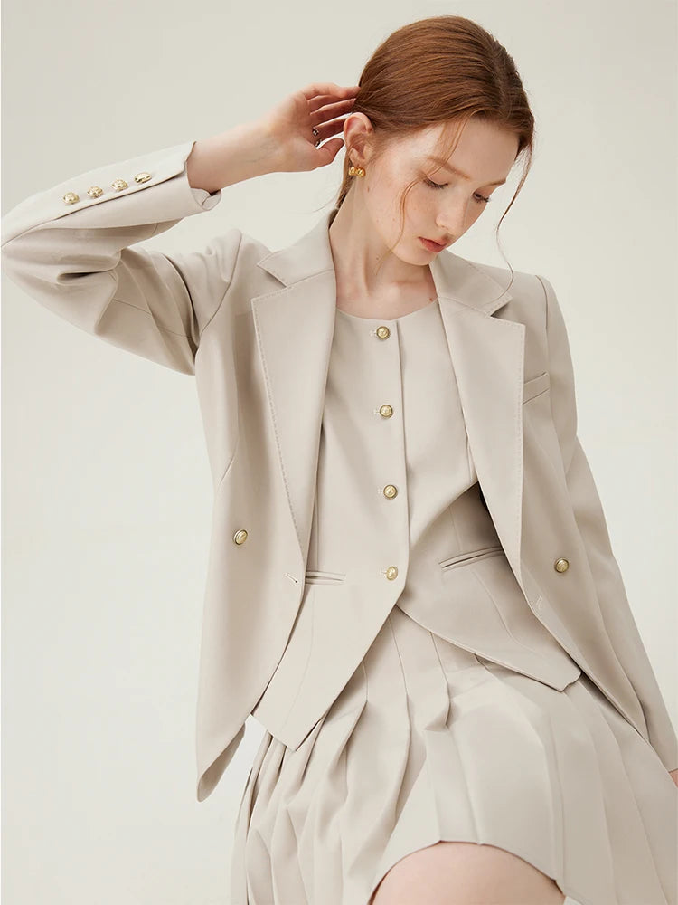 Fsle Frauen Blazer Temperament Anzug Jacke für Büro Dame setzt formale weibliche Blazer Weste Rock 24 fs11075
