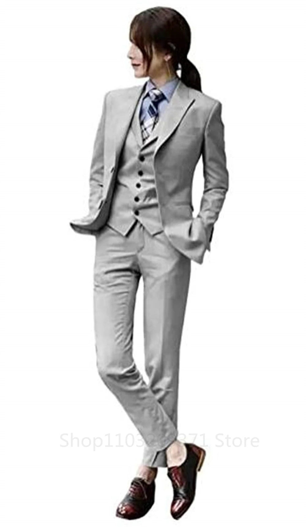 Königsblau 3 Stück Frauen Anzüge Mode Blazer Set Hochzeit Smoking Party tragen Business Casual Hosen anzüge formelle Frauen Anzüge Büro