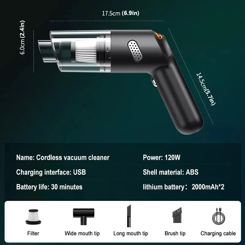 15000pa kabelloser Mini-Staubsauger Hands taub sauger mit großem Saugauto für Heimauto-Staubsauger Tierhaar absorber