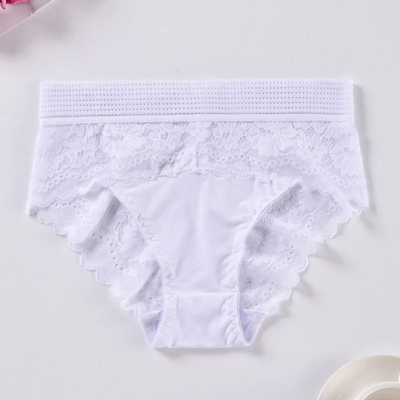 Plus Größe Dessous Sexy Einfarbig Mode Slips Hohe Taille Frauen Unterwäsche Elastische Atmungsaktive Hose Ausgehöhlte Stickerei