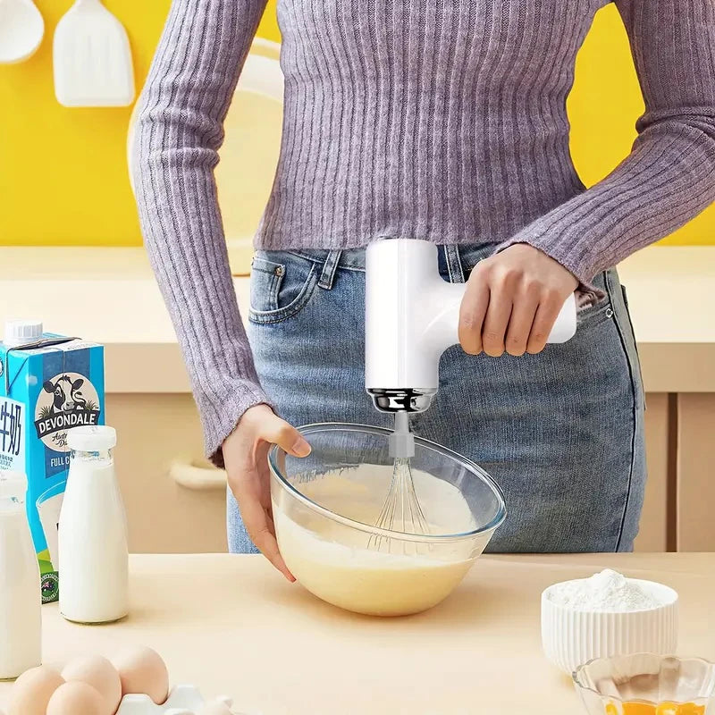 Handgehaltener Elektrischer Eierschläger mit 3 Geschwindigkeiten, Doppelstab-Ladegerät, Küchenmixer, Eiweiß-Mixer, Butter-Creme-Kuchen-Maker-Maschine