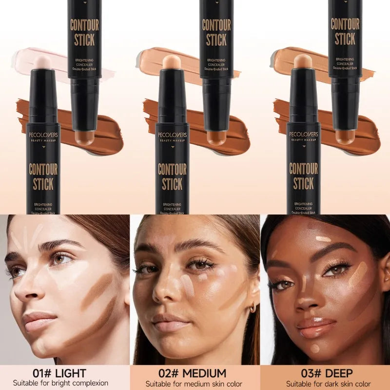 Doppelseitiger Concealer-Stick für Gesichts-Make-up, leichter Make-up-Concealer-Stick