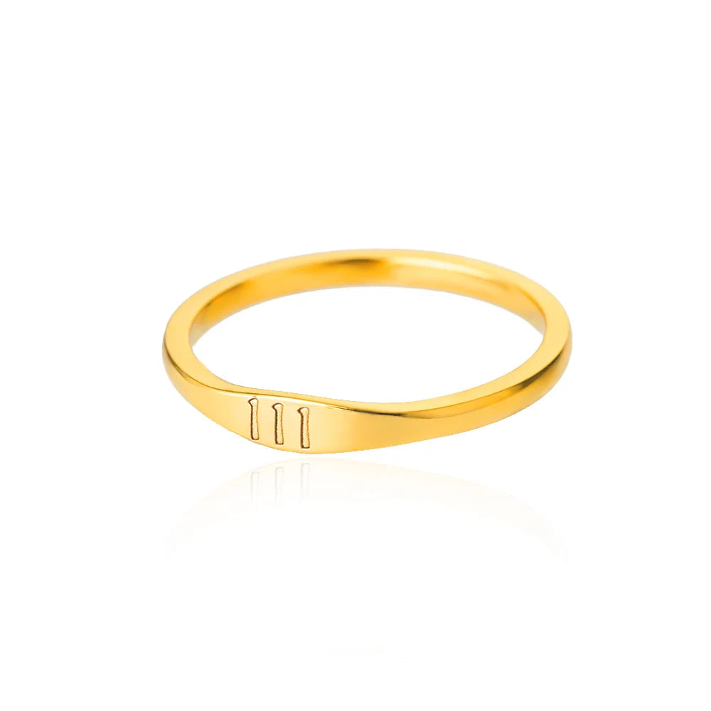 Glück 11:11 Engel Zahl Ringe für Frauen Edelstahl Finger Ring Vintage Hochzeit Ästhetischen Schmuck Geschenk anillos mujer