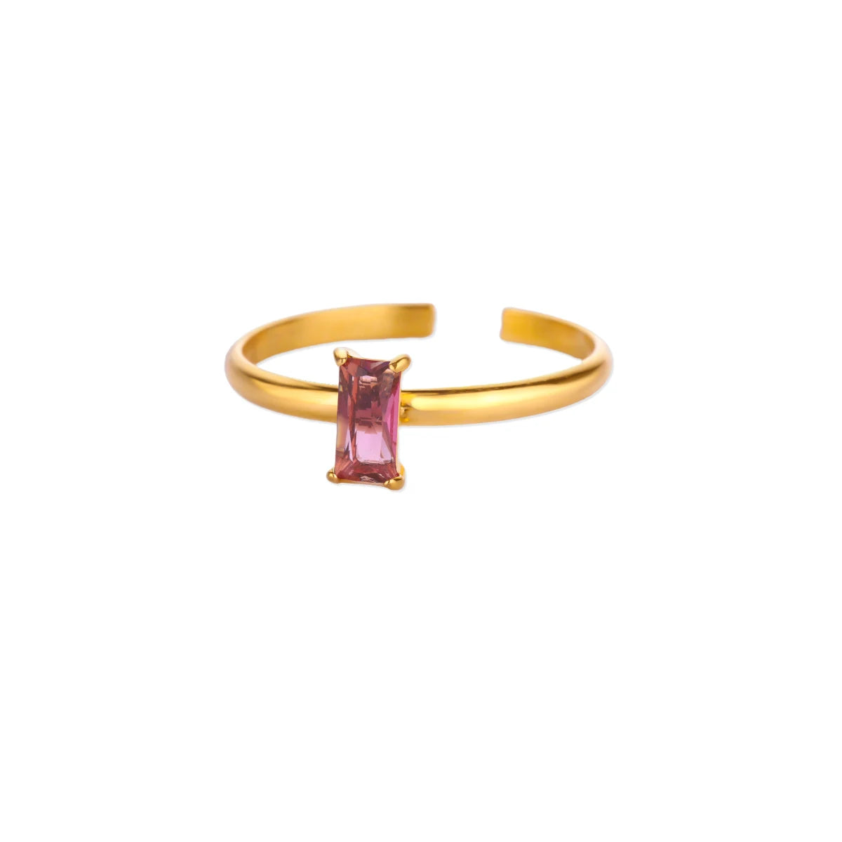 Edelstahl-Geburtsstein-Ringe für Frauen, goldfarben, Zirkon-Geburtsstein-Öffnungsring, minimalistischer Weihnachts- und Geburtstagsschmuck, Geschenk