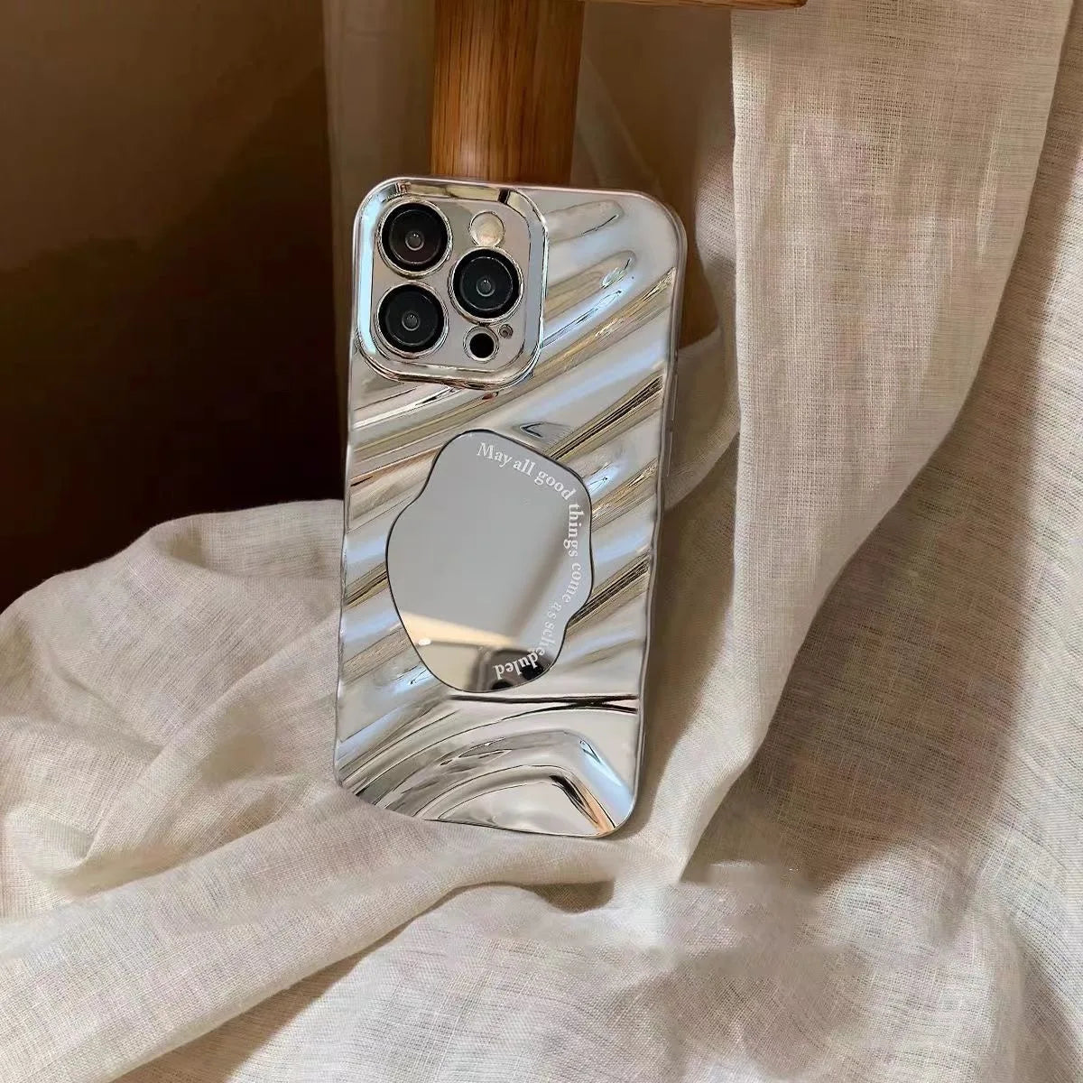 Verspiegelte Wellenmuster-Handyhülle für iPhone 17 Pro Max 16 15 14 Pro 13 11 12 Air 16Pro Max 15ProMax Stoßfeste Schutzhülle