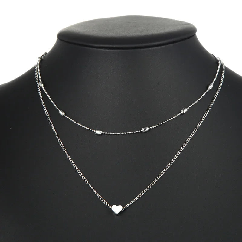 Vintage winzige Herz Halskette für Frauen Halskette Herz Anhänger Halskette ethnischen böhmischen Halsreif Halskette Modeschmuck Geschenk