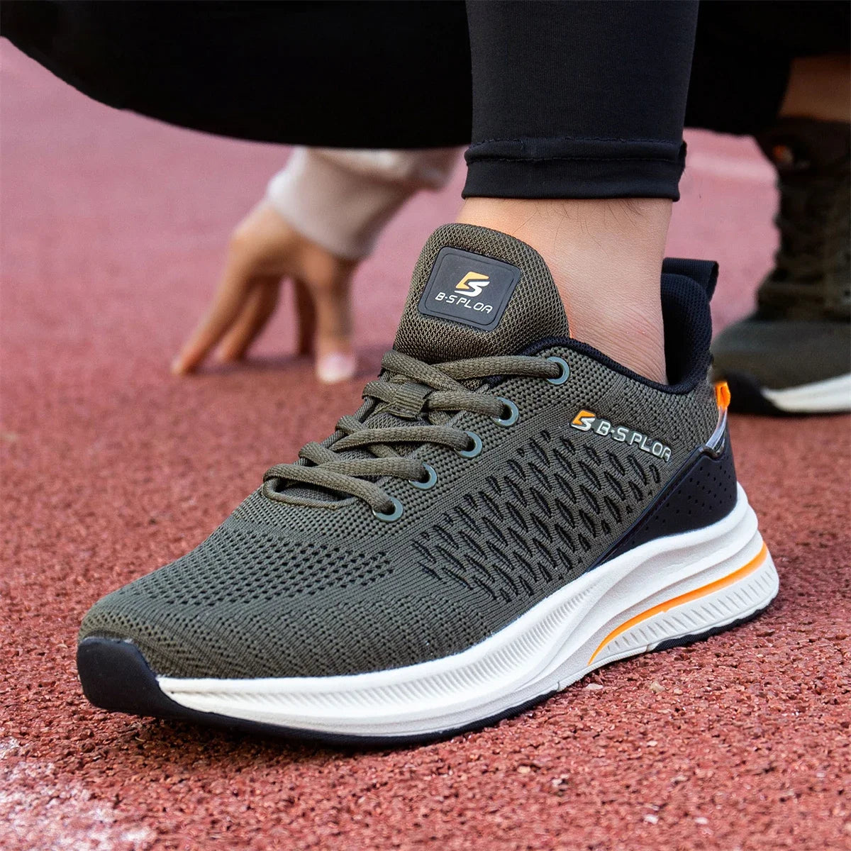 Baasploa Herren-Laufschuhe, neue atmungsaktive Mesh-Sport-Sneaker, Übergröße 41–48, klassische Freizeitschuhe für Herren, rutschfest, Outdoor-Komfort