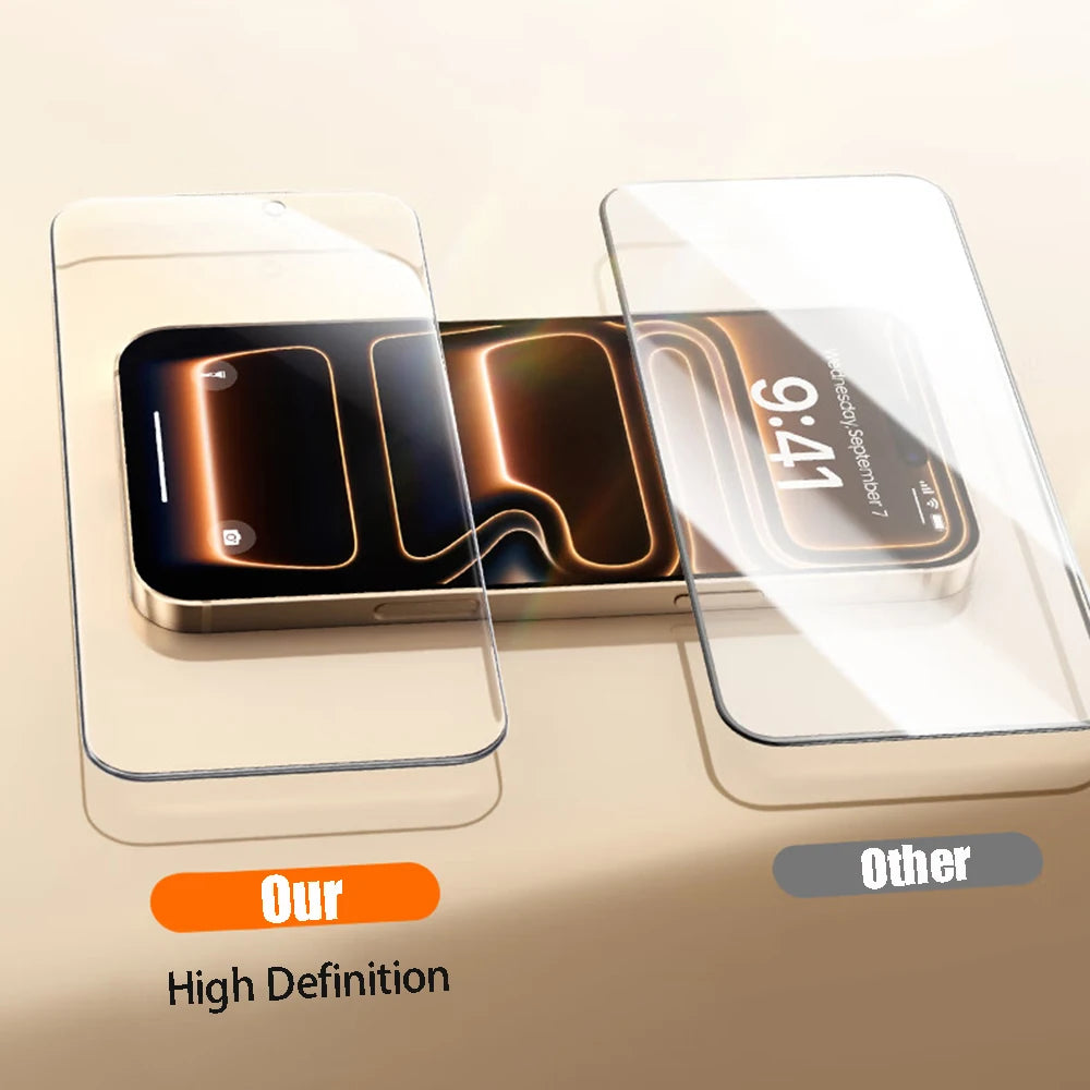 4 Stück HD-Glas-Displayschutzfolie für iPhone 17 Pro Max, iPhone 16, 15, 14, 13, 12, 11 Pro, XS Max, XR, Gehärtetes Glas Schutzfilm
