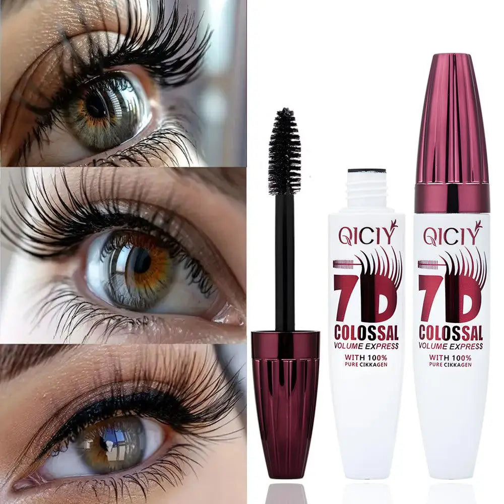 Schwarze Mascara für mehrdimensionales Volumen, Wimpernverlängerung mit Seidenfasern, wasserfest, wischfest, langanhaltendes Augen-Make-up, Kosmetik