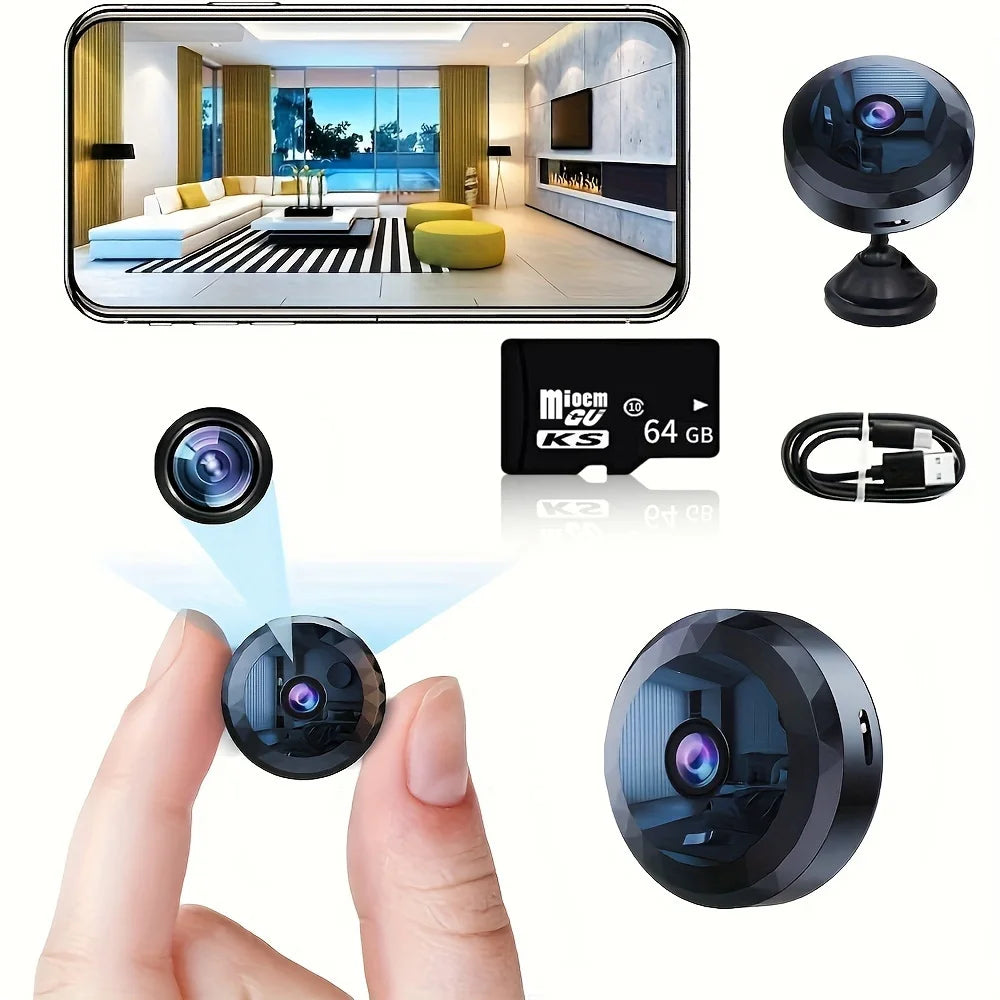 2026 Mini WLAN-Kamera 4K HD Kabellose Sicherheitskamera mit Sprach- und Videoüberwachung, Nachtsicht-Camcorder