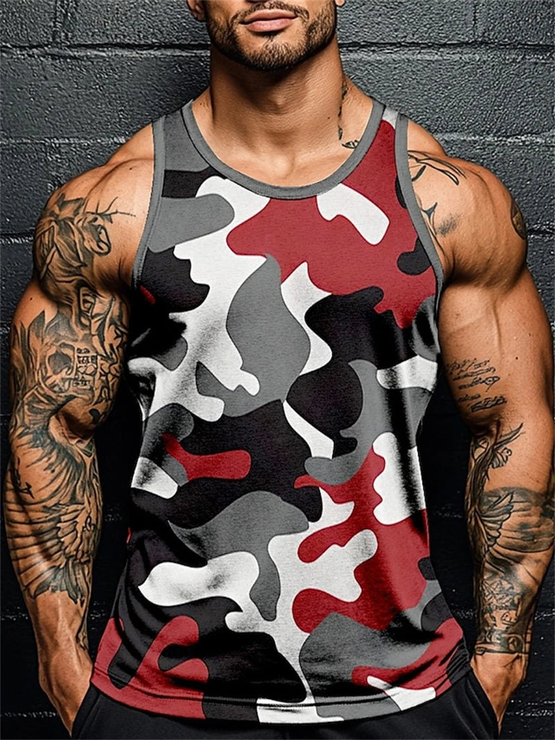 3D Druck Camouflage Grafik männer Ärmelloses T-Shirt Sommer Neue Sport Fitness Weste Outdoor Casual Mann Gym Kleidung Schnell Trocknend