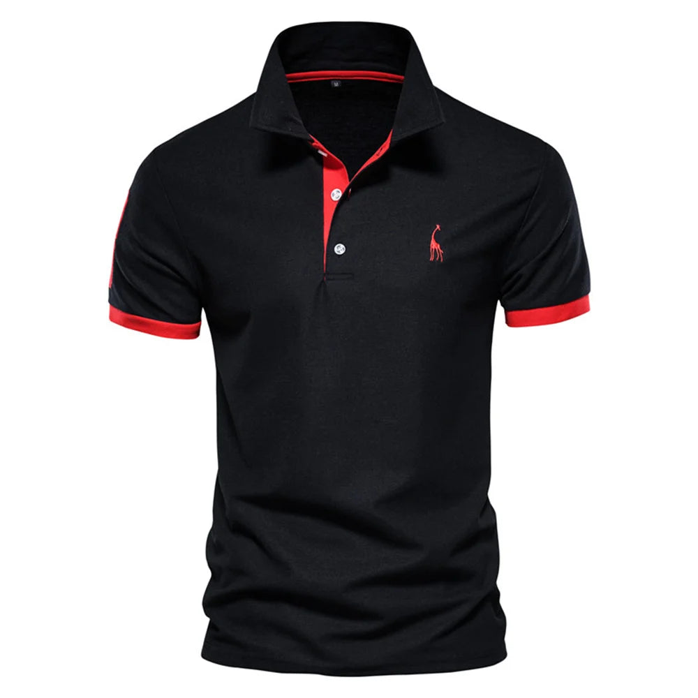 Dropshipping Polo Giraffe Hemd Männer Qualität Stickerei Sommer Kurzarm Polo Casual Business Social Herren Polos BR Größe