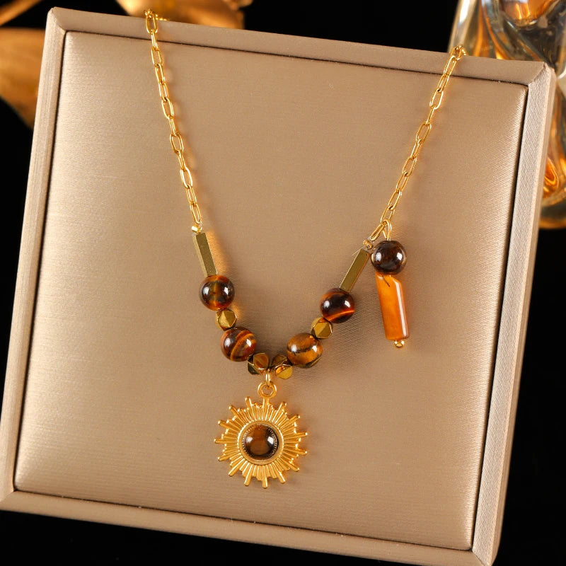 EILIECK Damen-Halskette mit Herz-Anhänger, Y-förmig, 18 Karat vergoldete Edelstahl-Halskette, täglich wasserfester Schmuck
