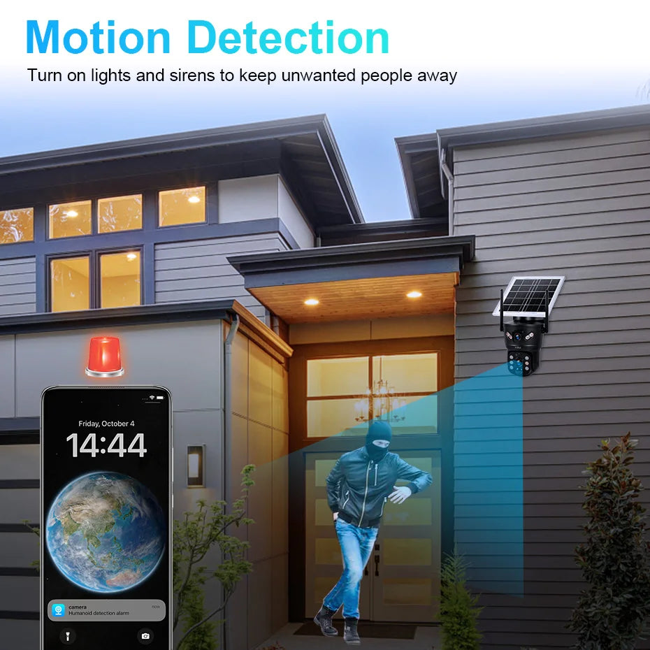 KERUI Outdoor 6MP 4G SIM WIFI Solar Kamera Dual Objektiv Kamera Solar Panel Wasserdicht Home Security CCTV Video überwachung V380