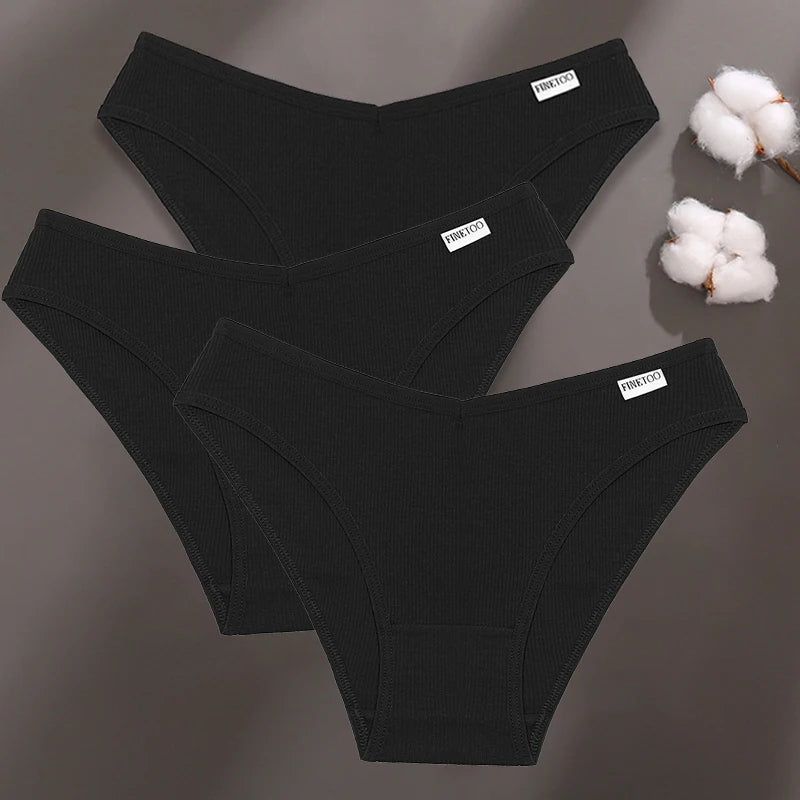 Finetoo 3 teile/satz M-XXL Frauen sexy Baumwolle Höschen Unterwäsche weibliche Unterhosen Frau Slips Baumwolle Höschen Mädchen intimates Dessous