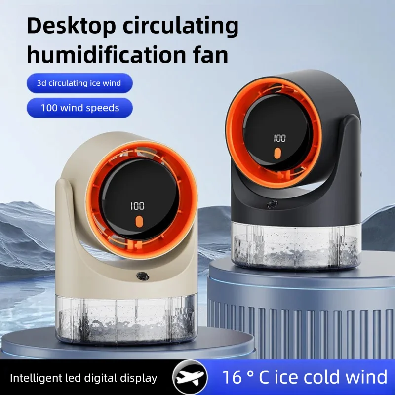 Mini-Elektroventilator mit Einloch-Sprühfunktion, Klimaanlage, Kühlung, Tischventilator, Befeuchtung, Zirkulationsventilator, 360° °   Einstellbar