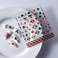 5D geprägte Spielkarte Nail Art Aufkleber Nageldekoration DIY für Maniküre Poker Anzug Design Aufkleber selbstklebende Aufkleber