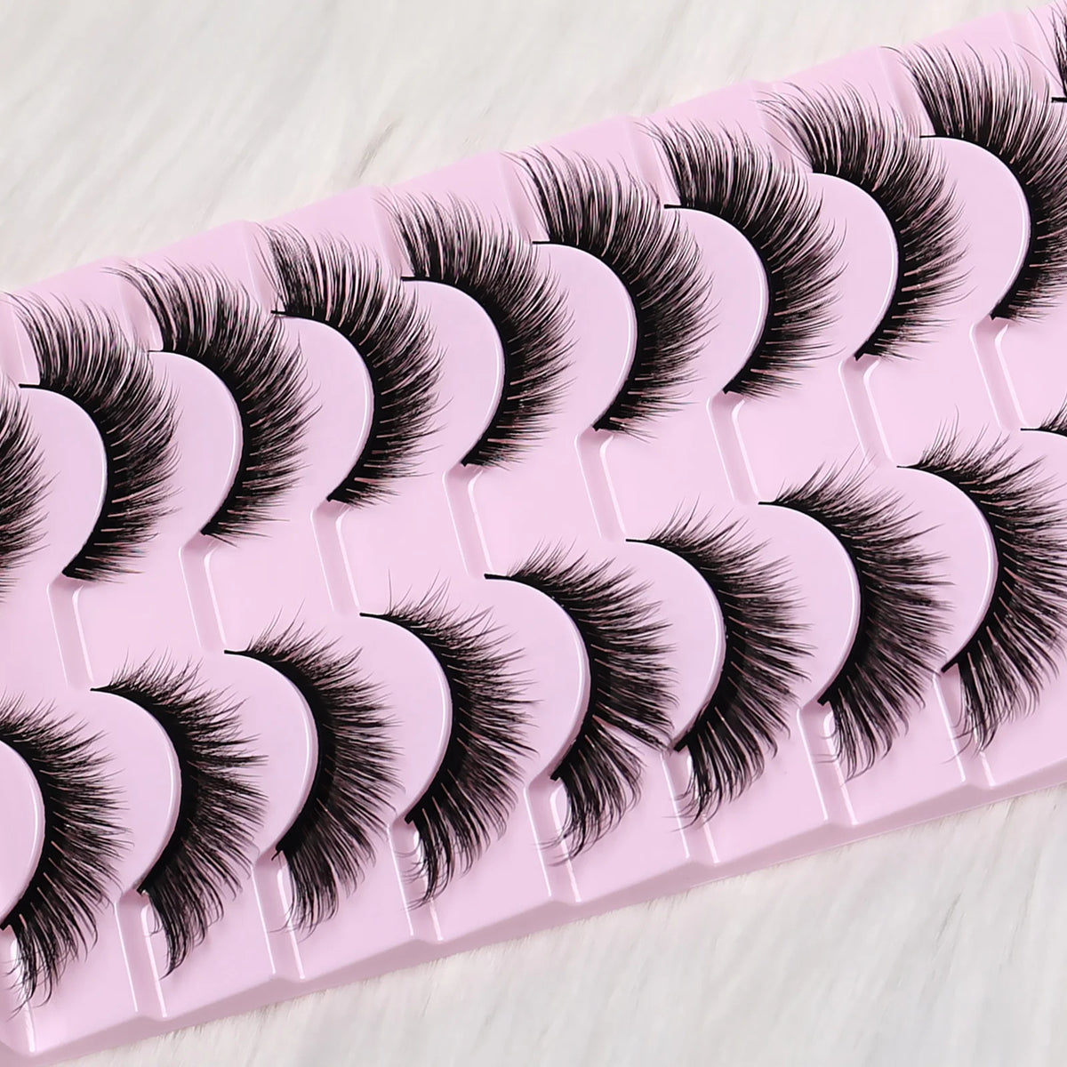 10 Paar C-Curl Fox Eyes Künstliche Wimpern - Weiche Faux-Nerz Wiederverwendbar, Langanhaltend Einfach Anzuwenden, Perfekt für Party/Tägliches Make-up