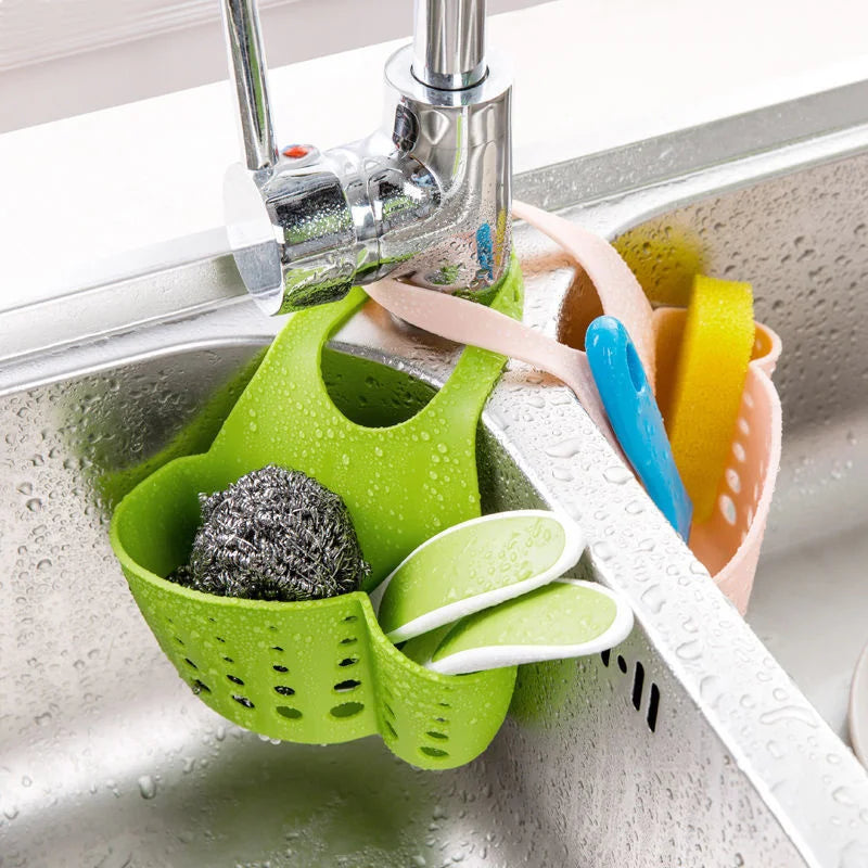 Home Storage Abfluss korb Küchen spüle Halter verstellbare Seife Schwamm Shlf hängen Abfluss korb Tasche Küchen zubehör