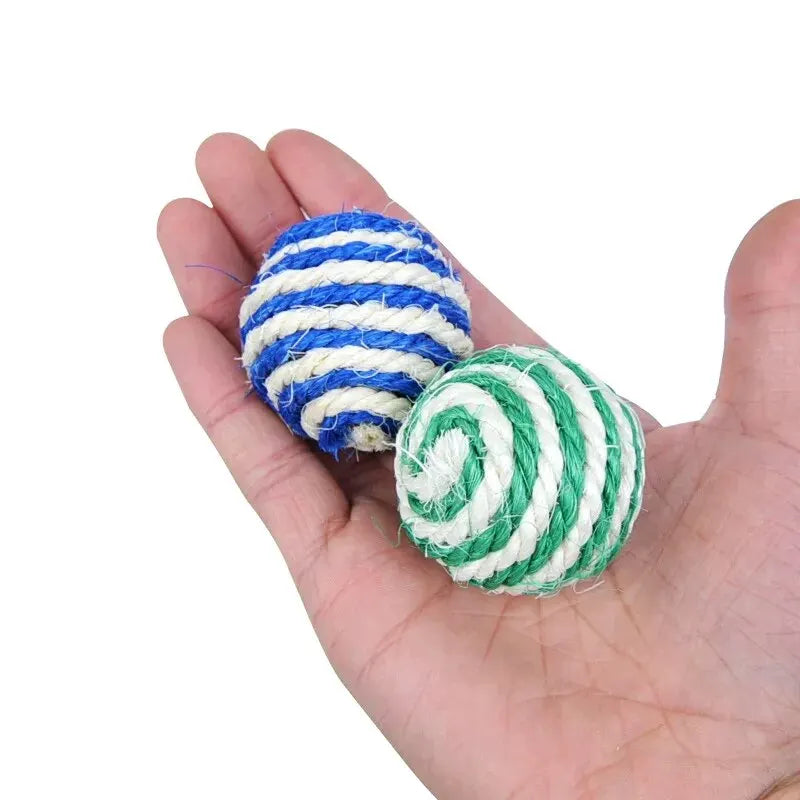 4-teilige Bälle, interaktives Haustierspielzeug für Katzen, Kätzchen, Hundetraining, Spielen, Kauen (zufällige Farbe)