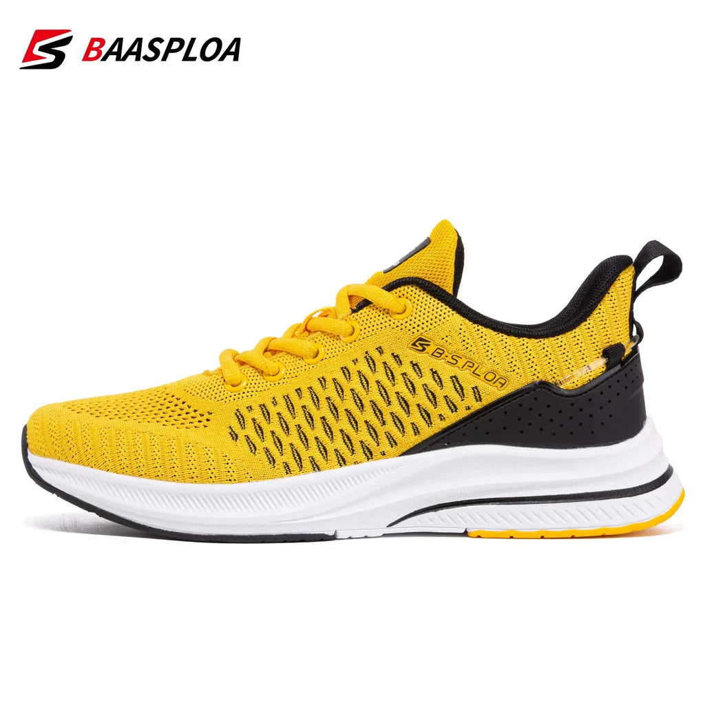 Baasploa Herren-Laufschuhe, neue atmungsaktive Mesh-Sport-Sneaker, Übergröße 41–48, klassische Freizeitschuhe für Herren, rutschfest, Outdoor-Komfort