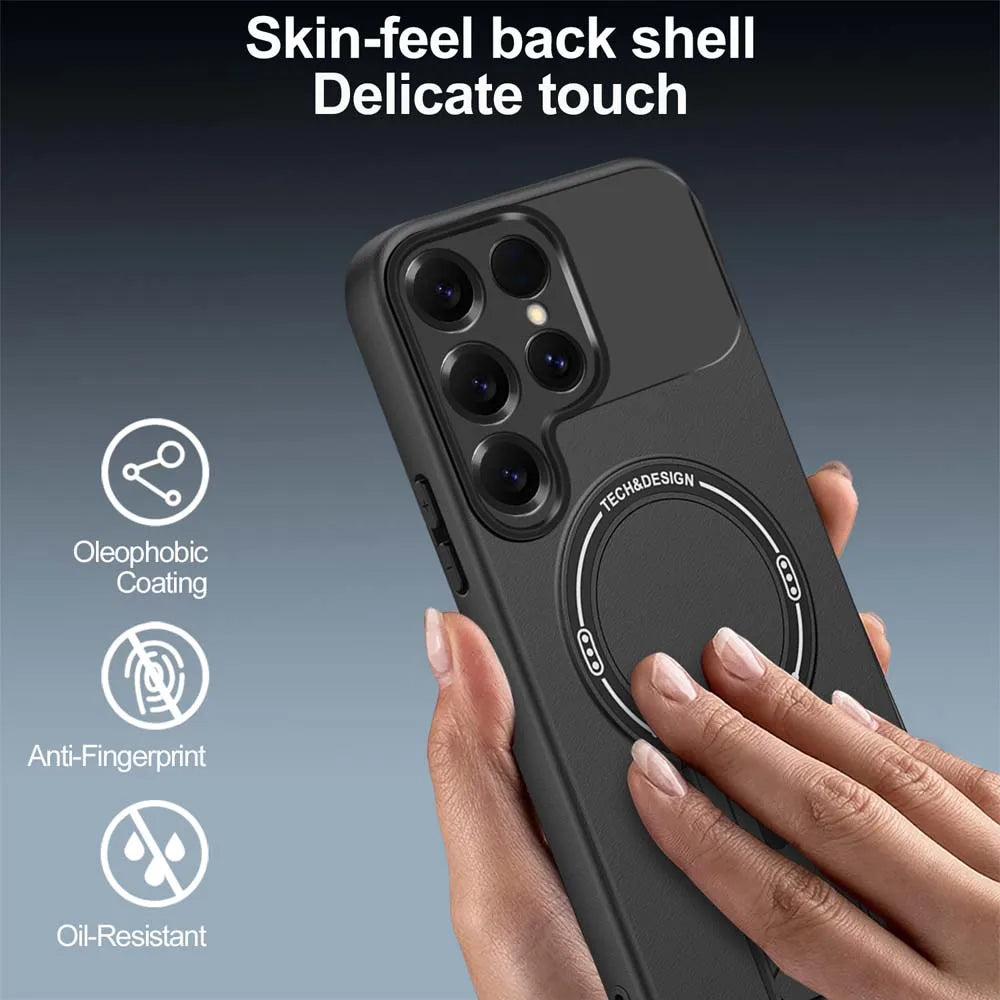 Fall für Für Samsung Galaxy S26 S25 S24 Plus S23 S22 Ultra S25Edge S25FE S24FE Matte Rüstung Ständer Halter Zurück Abdeckung Fundas
