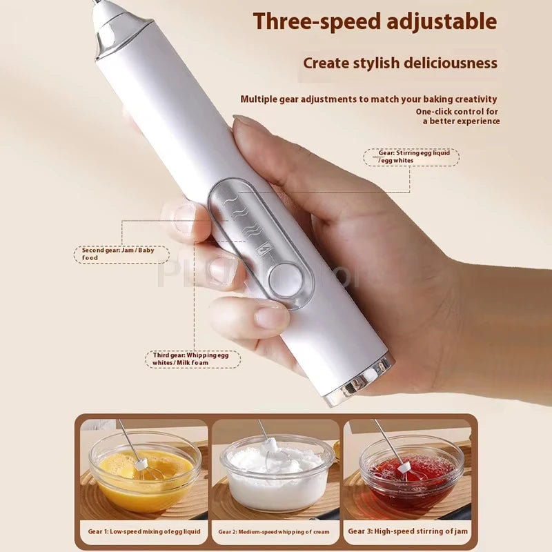 Elektrischer Handmixer, kleiner Milchaufschäumer, Eierschläger, tragbarer Kaffee-, Sahne- und Buttermixer, unverzichtbares Küchengerät