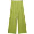 HXAO Grüne Hosen-Sets für Damen, zweiteiliges Set, gerüschtes, asymmetrisches Slip-Top, Anzug-Outfit, schickes, drapiertes Hosen-Set mit hoher Taille und weitem Bein