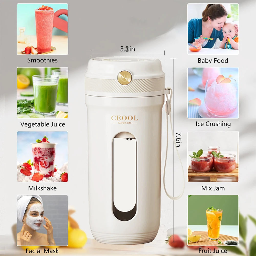 10 klingen Elektrische Tragbare Mixer 350 ML Entsafter Obst Mixer USB Aufladbare Smoothie Entsafter Tasse Squeezer Saft Maker