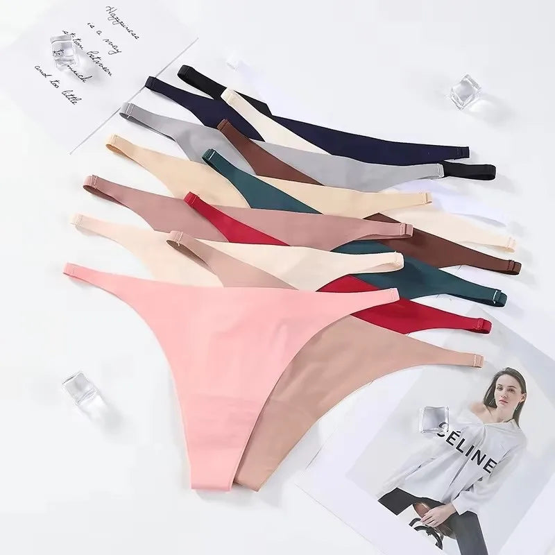1/3/4 Stück Set Sexy Höschen Nahtlose Unterwäsche für Frauen Eisseide Strings Dünner Bund Tanga Höschen Damen