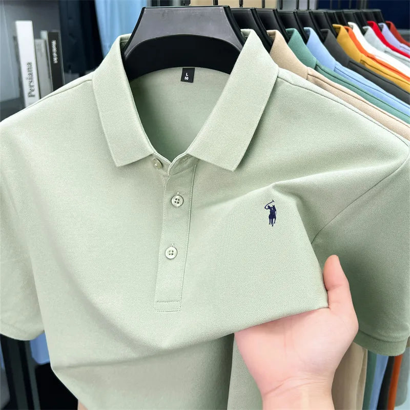 2026 Neues Luxus-Herren-Poloshirt mit Pony-Stickerei – Hochwertiges besticktes Kragen-Kurzarm-Freizeit-Sommer-T-Shirt