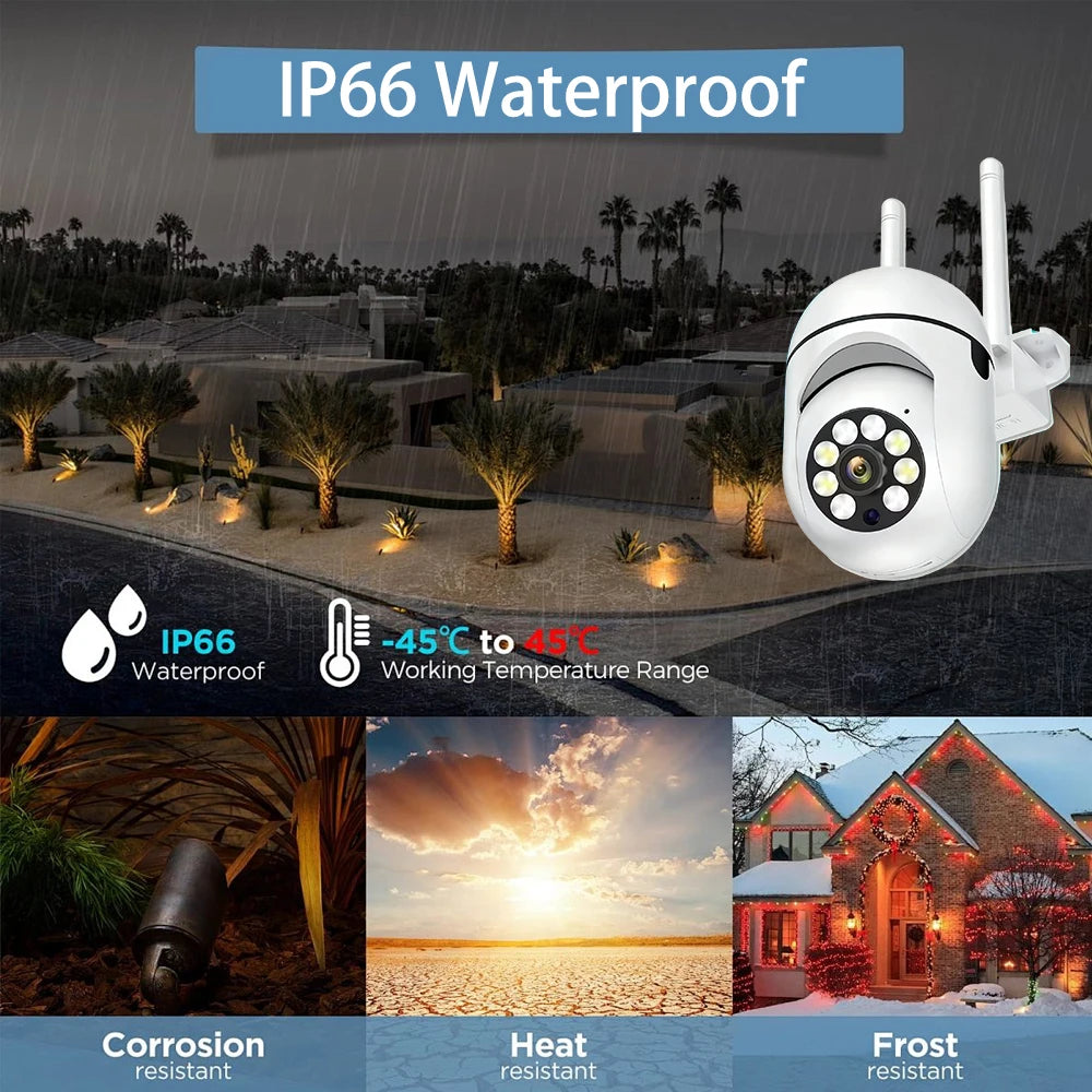 Cam720 APP 5MP PTZ IP-Kamera Intelligente Außen-Überwachungskamera WLAN CCTV mit Farbnachtsicht Drahtlose HD 2-Wege-Audio-Kommunikation