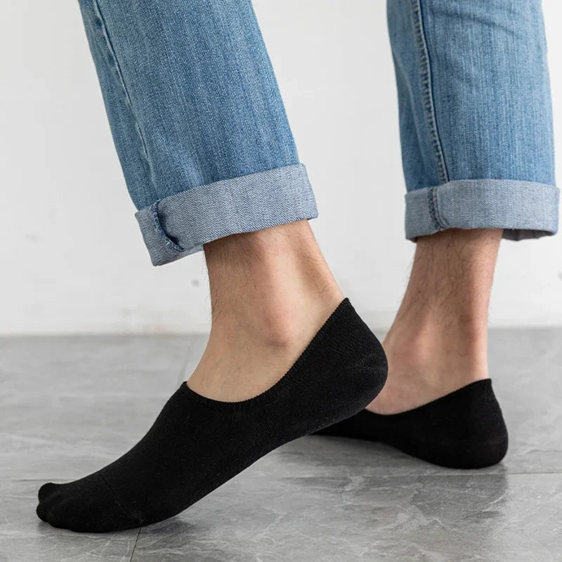 5Pairs Männer Boot Baumwolle Socken Sommer Herbst Nicht-slip Silikon Unsichtbare Atmungsaktive Socken Männliche Söckchen Hausschuhe Sport socken