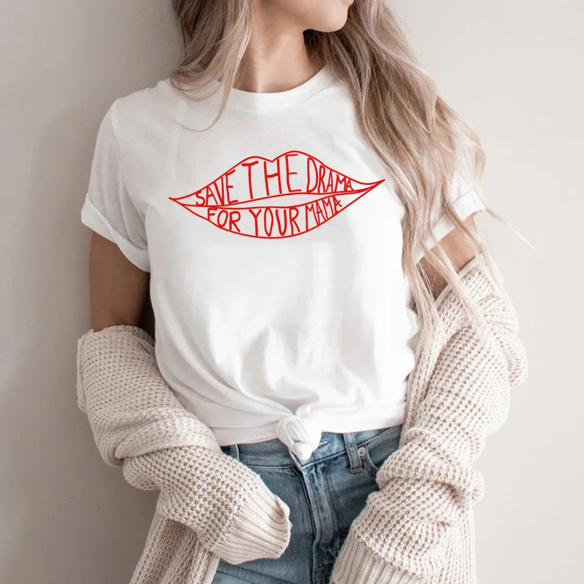 Save The Drama for Your Mama T-Shirt Friends TV Show Rachel Green T-Shirt Damen Grafik Sommer T-Shirts Tops Kleidung