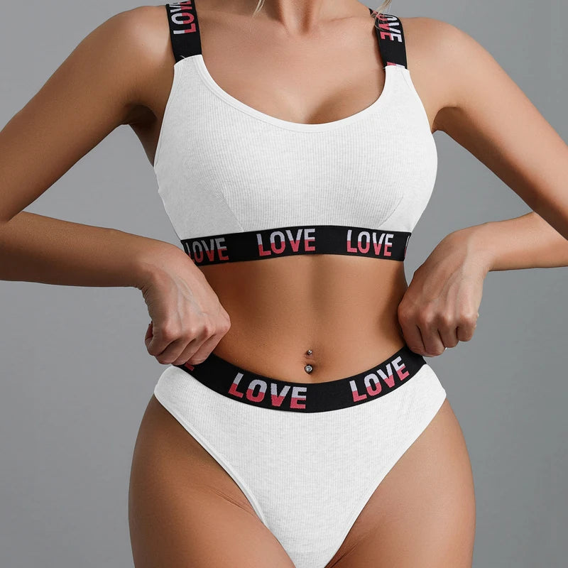 CINOON Sexy Push-Up-Oberteile-Set, Höschen mit niedriger Taille, kabellose Damenunterwäsche, Sport-BH-Set aus Baumwolle, rückenfreies Bralette-Dessous